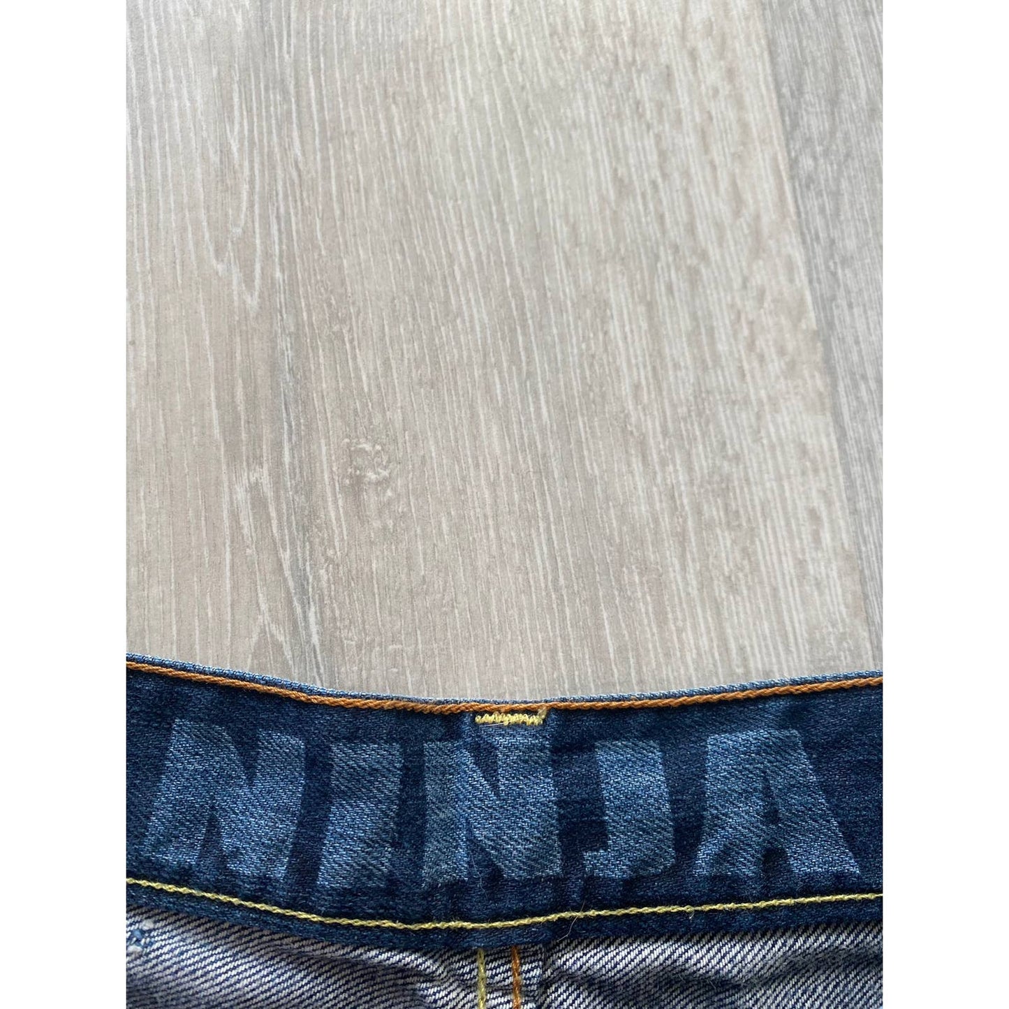 Evisu EU ED vintage navy jeans silver reflective jeans seagull