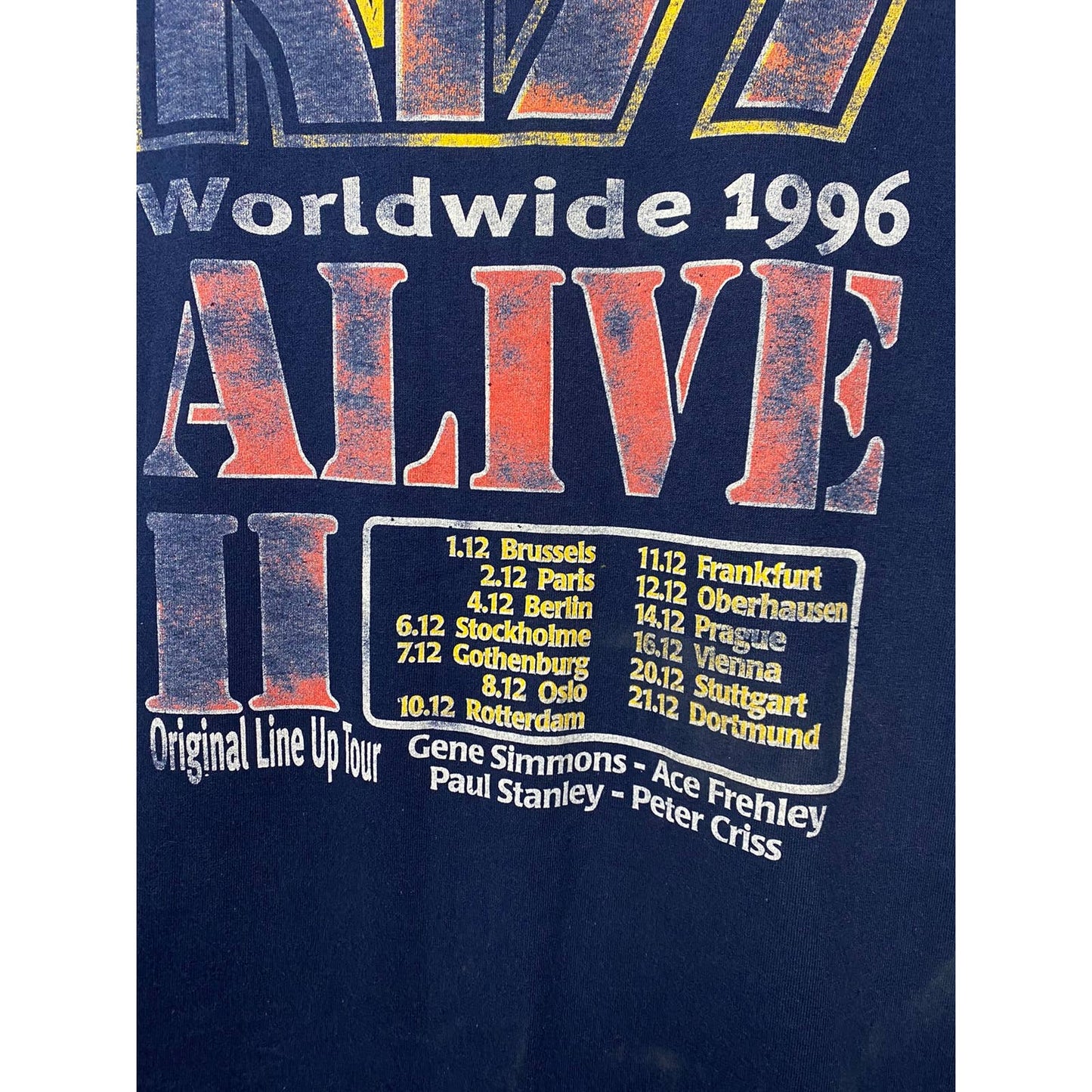 Kiss Alive 2 1996 vintage navy sweatshirt tour
