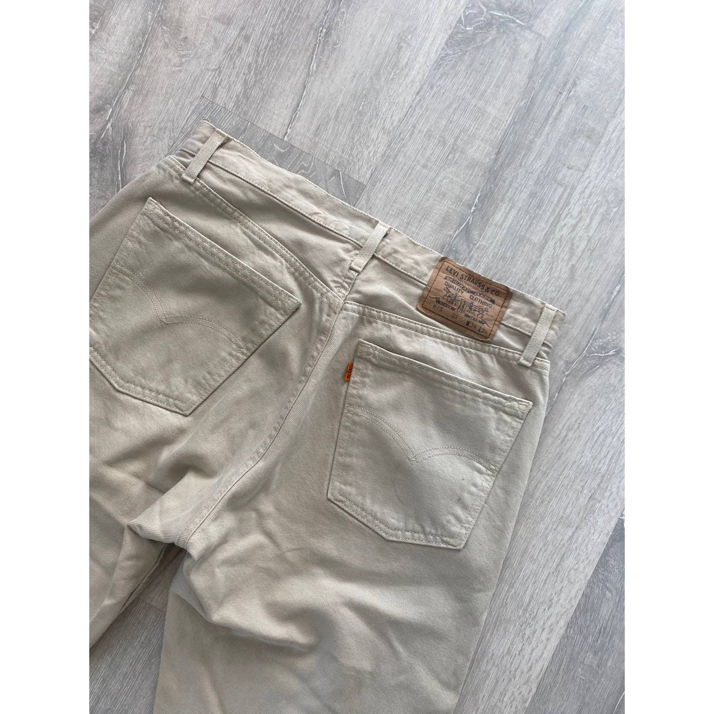 90s Levis 615 02 vintage Orange tab beige jeans denim pants