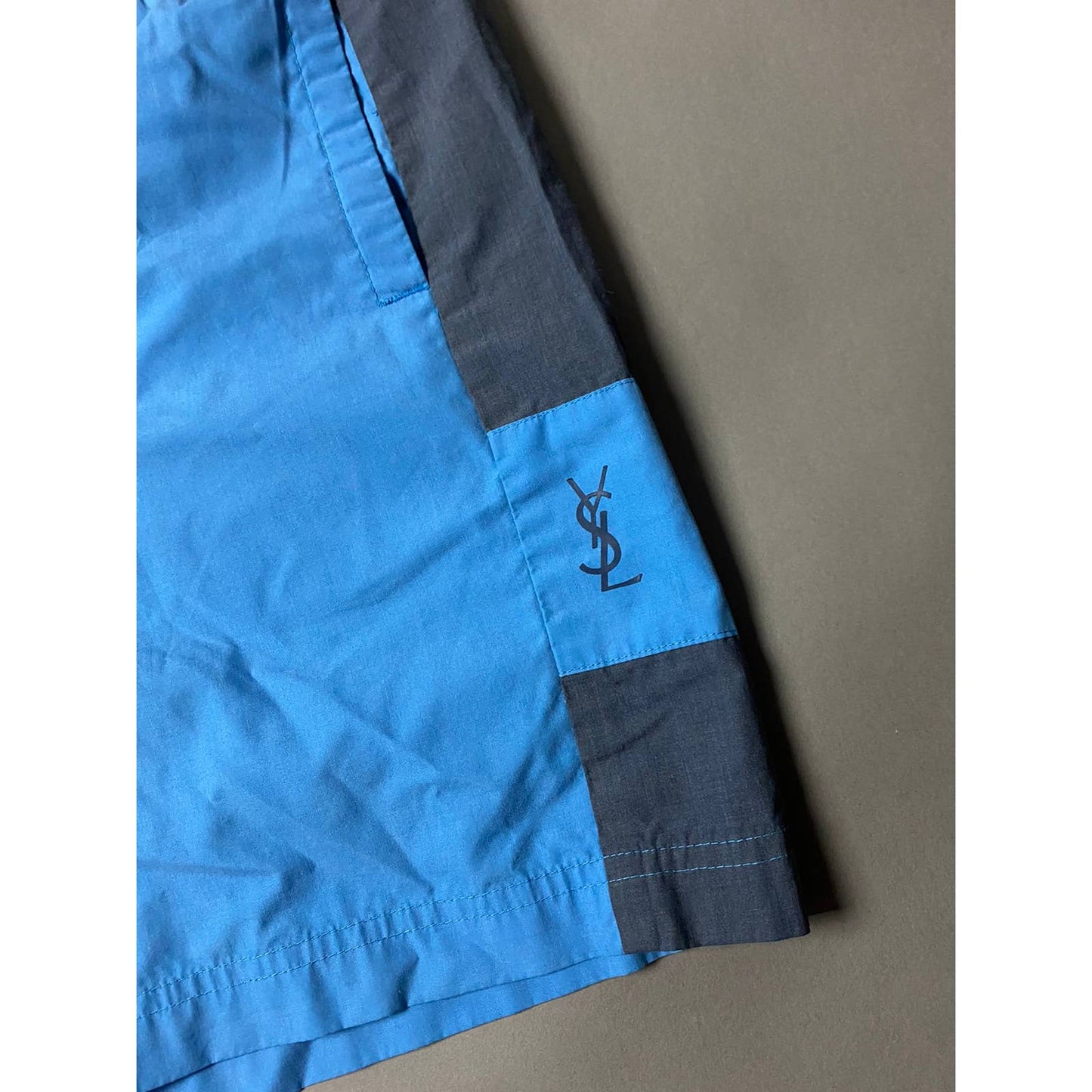 90s Yves Saint Laurent vintage YSL blue shorts small logo