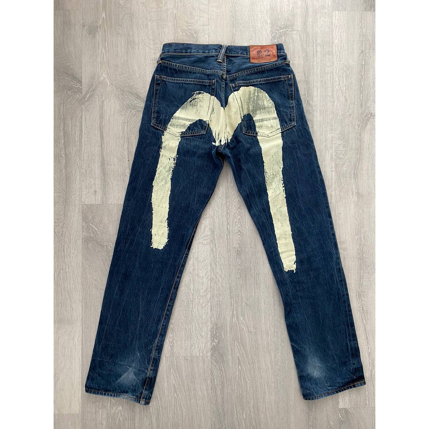 Evisu jeans daicock vintage selvedge navy white big logo