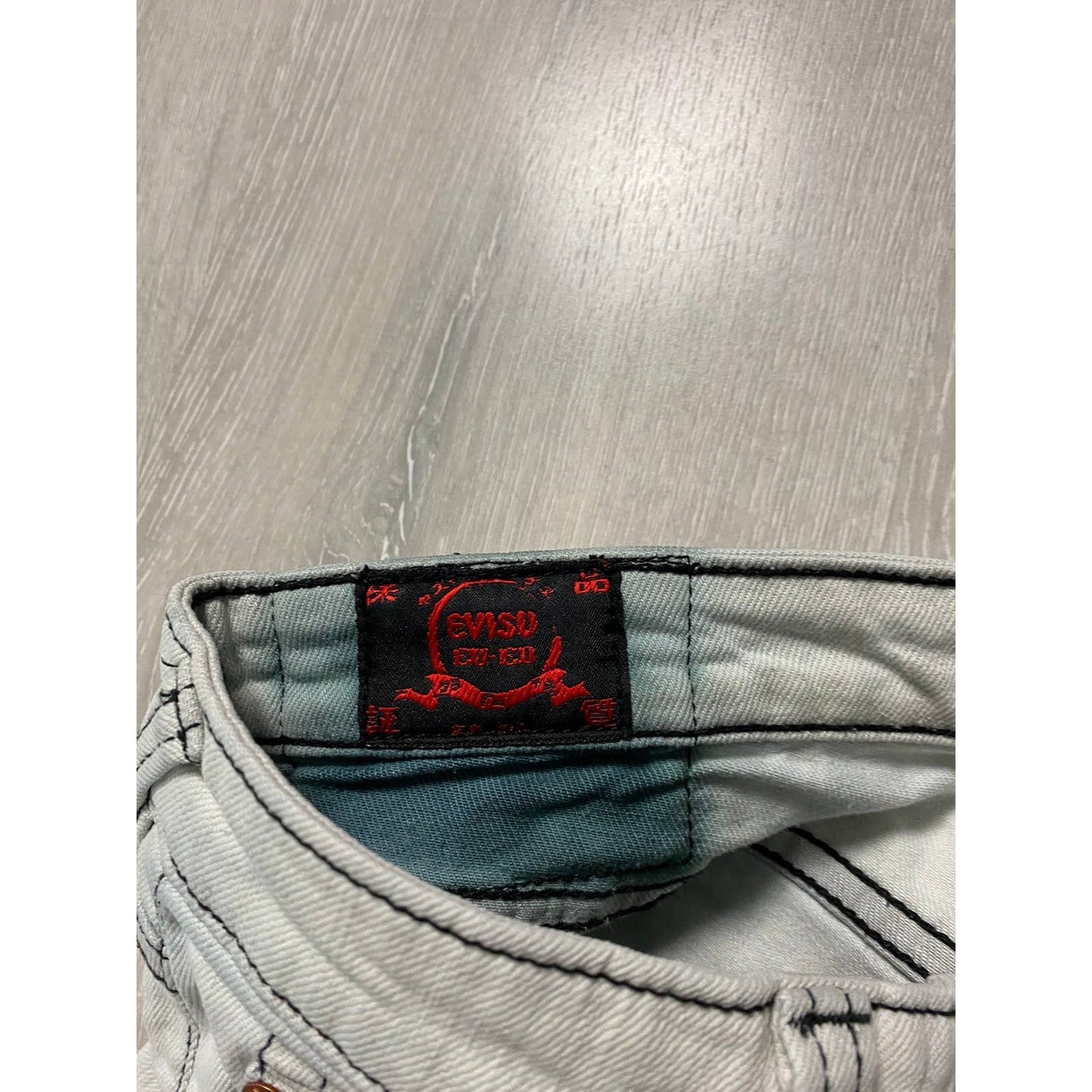 Evisu EU ED vintage grey jeans black seagulls jeans Japan