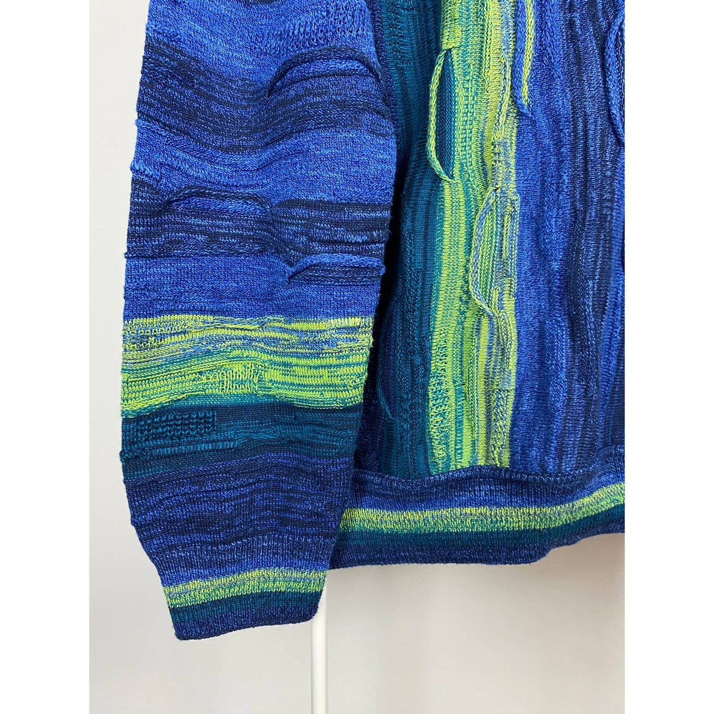 Carlo Colucci vintage blue sweater cable knit Coogi style