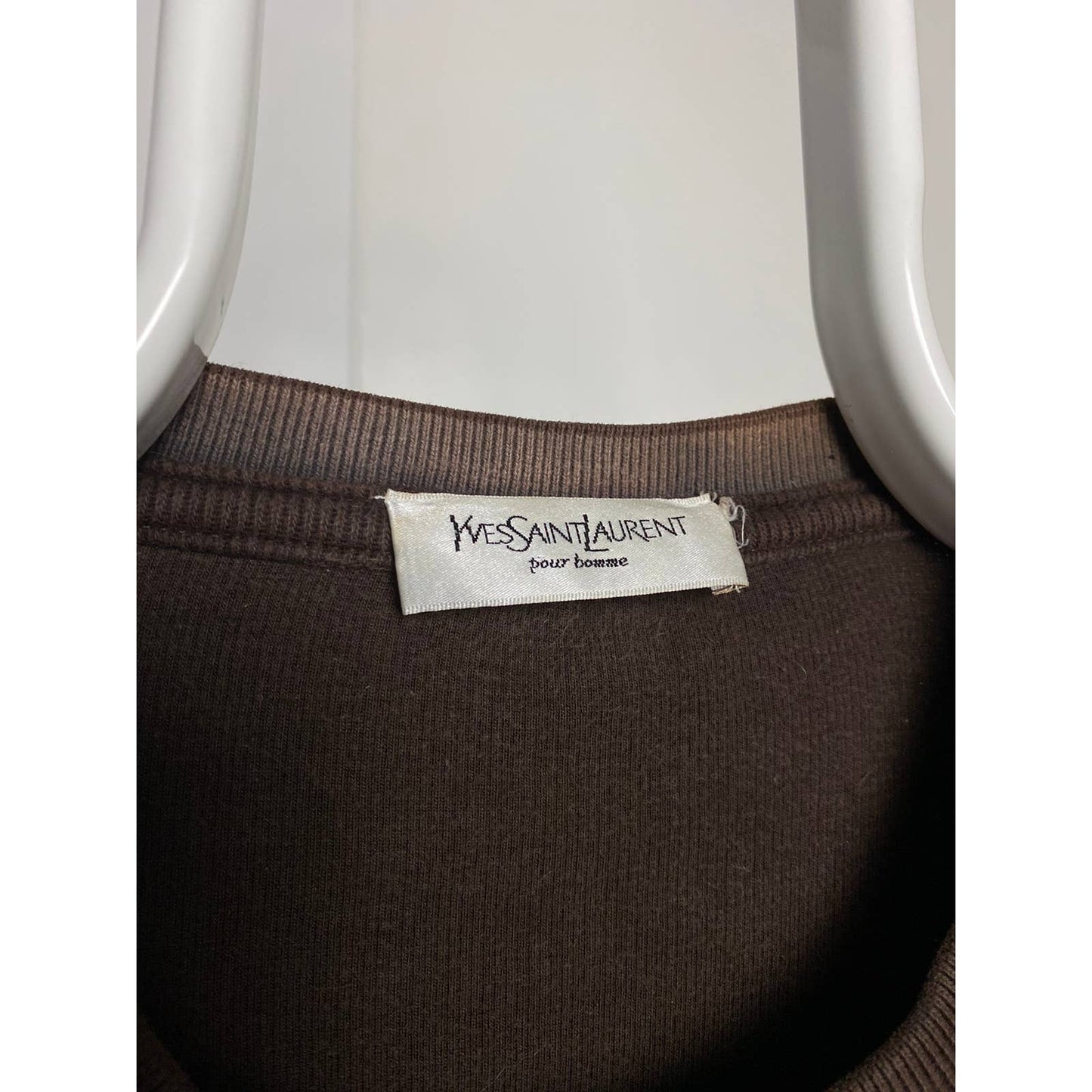 90s Yves Saint Laurent vintage brown sweater YSL small logo