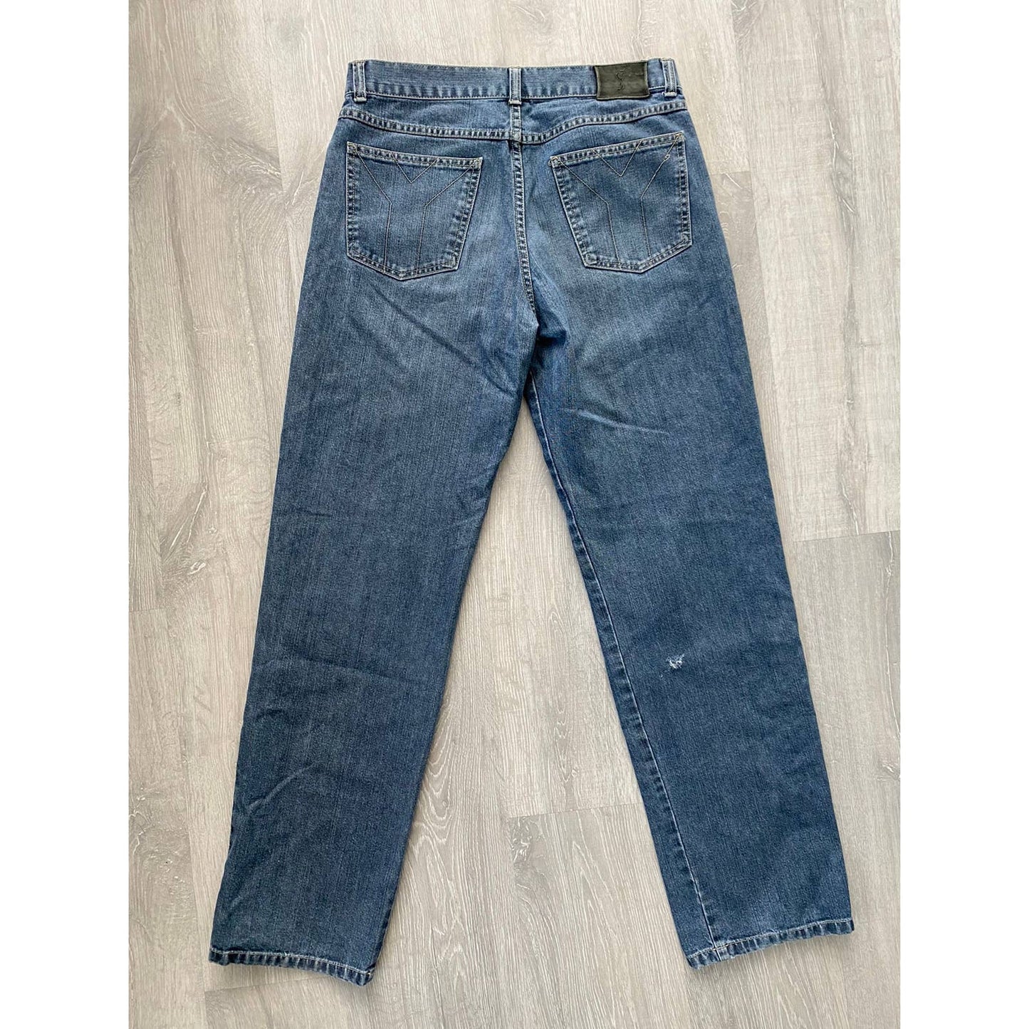 90s Yves Saint Laurent vintage blue jeans pants YSL big logo