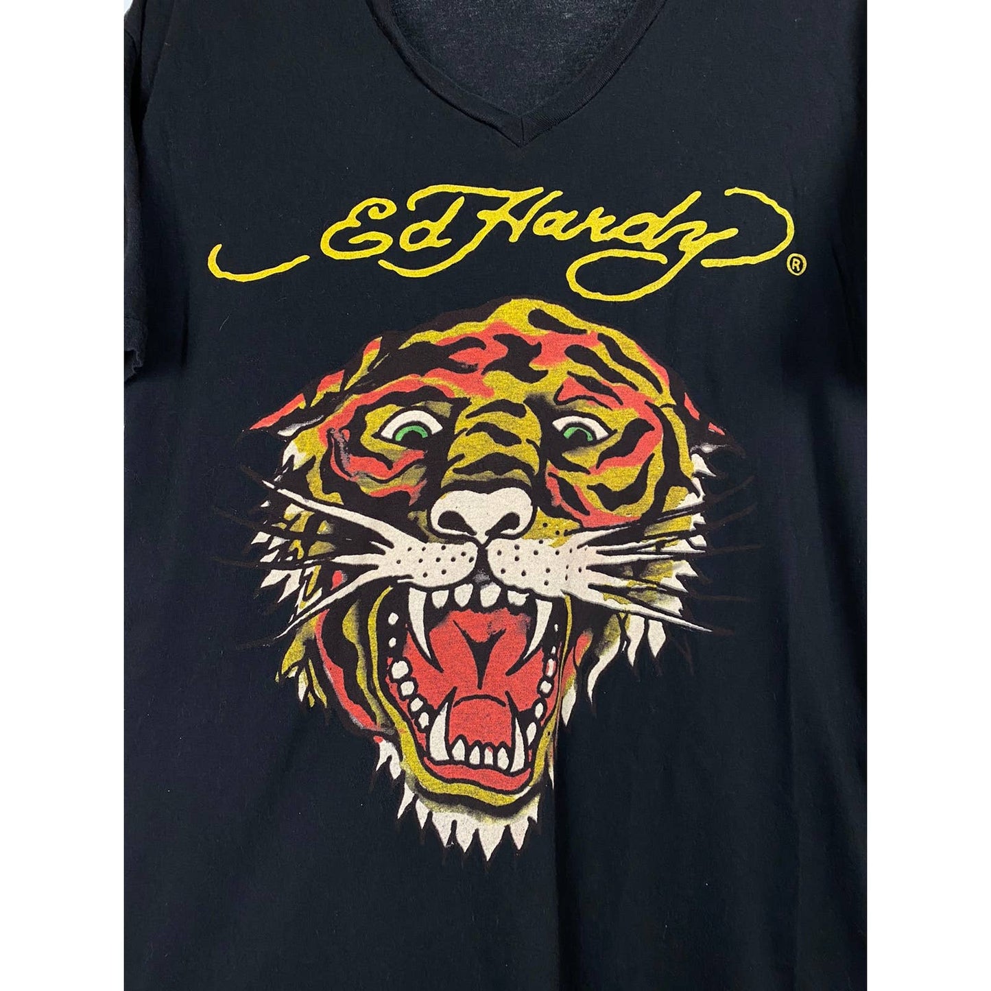 Ed Hardy Christian Audigier vintage black T-shirt tiger logo
