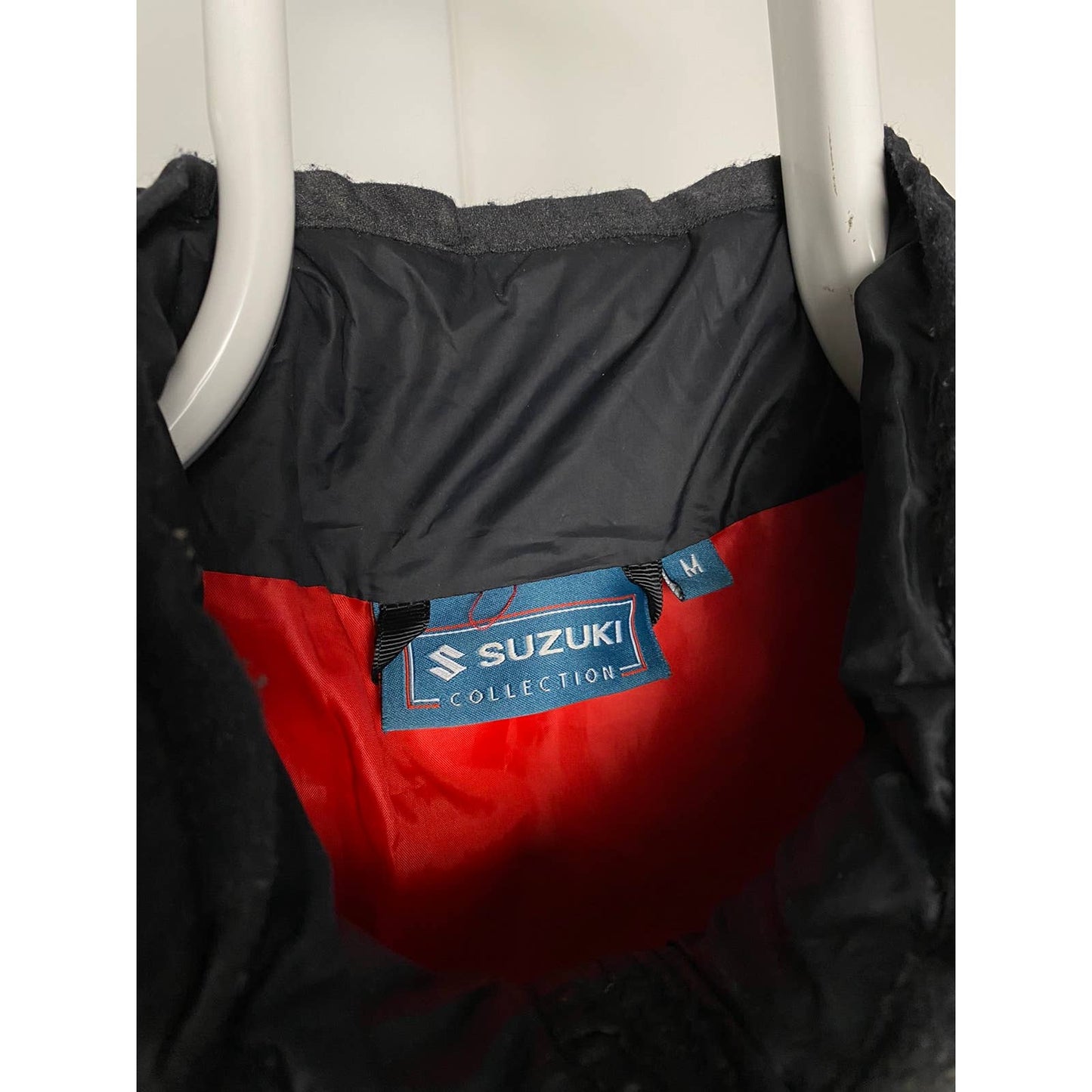 Suzuki vintage black puffer vest big logo Racing