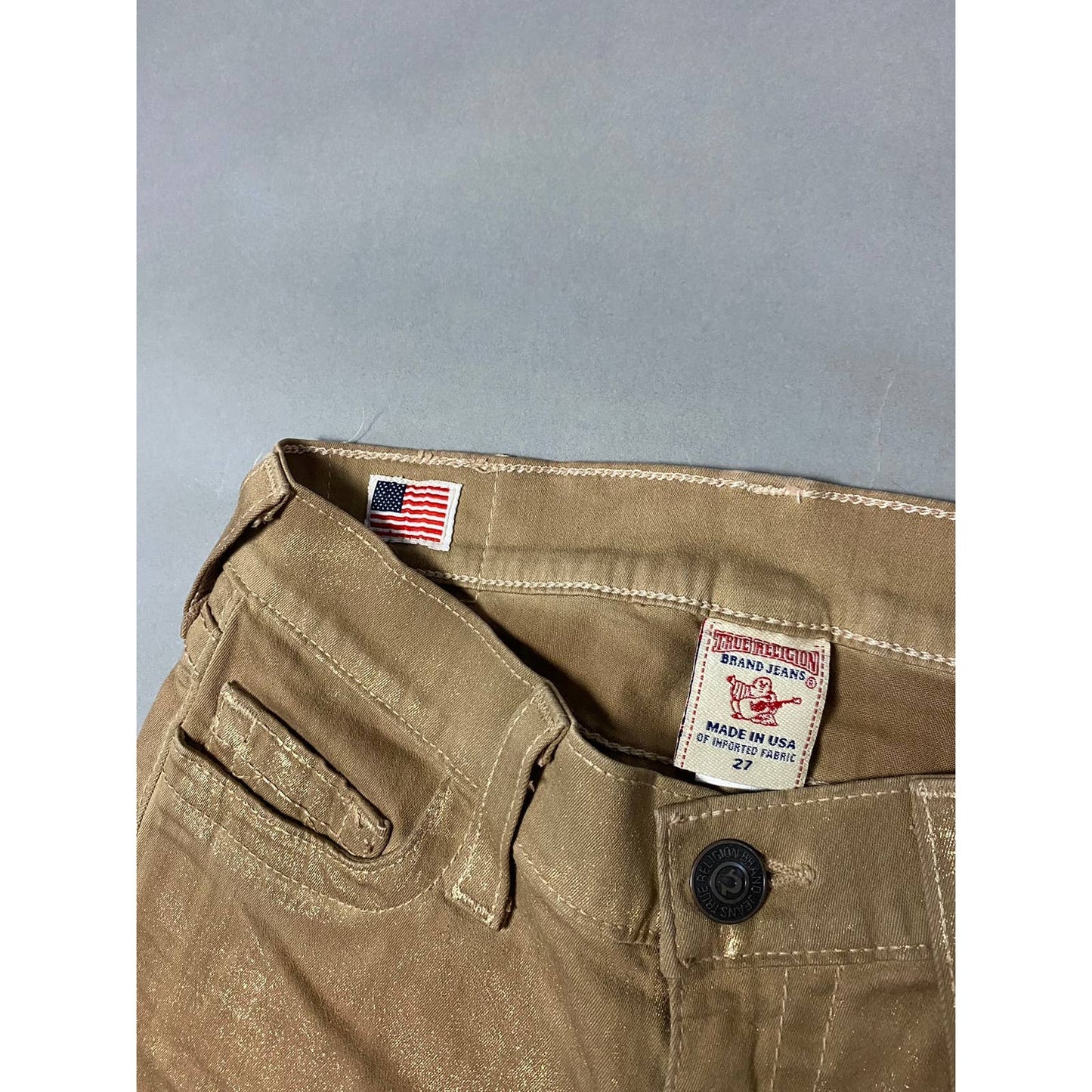 True Religion vintage gold jeans Y2K denim pants