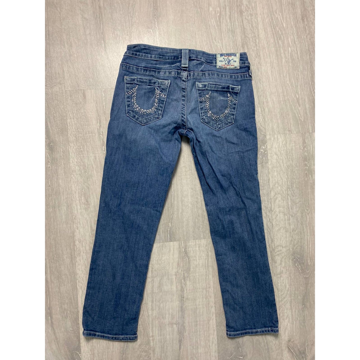 True Religion vintage blue jeans denim carpi pants