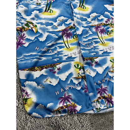 Hawaiian Shirt baby blue vintage style