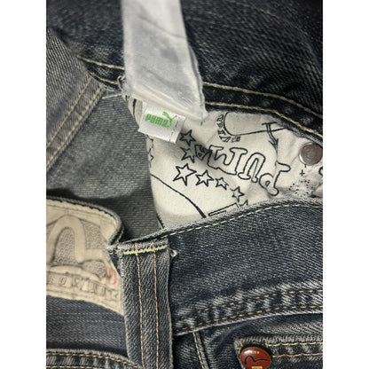 Evisu x Puma jeans vintage grey bootcut mint seagulls