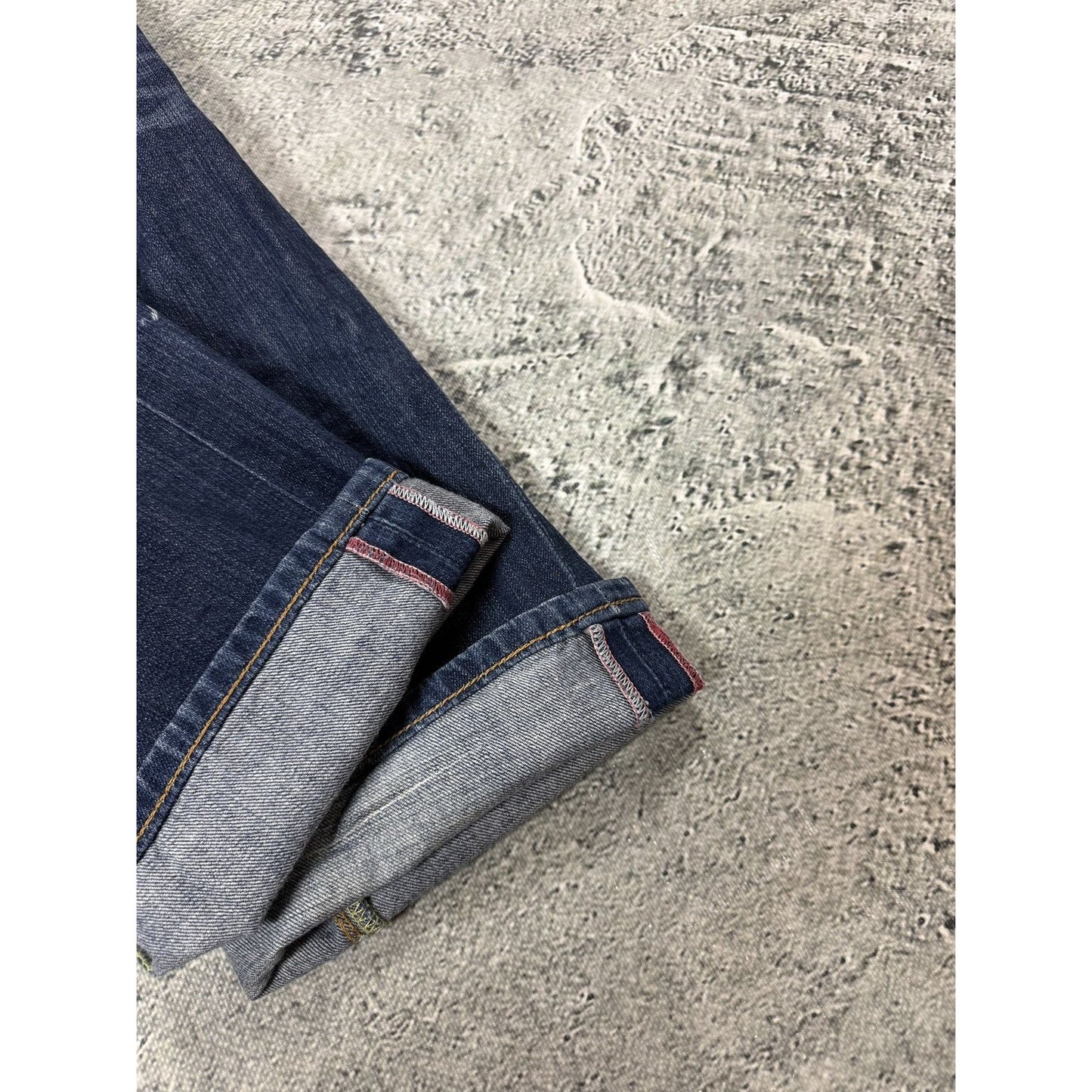 Evisu jeans white daicock big logo blue selvedge denim EU ED