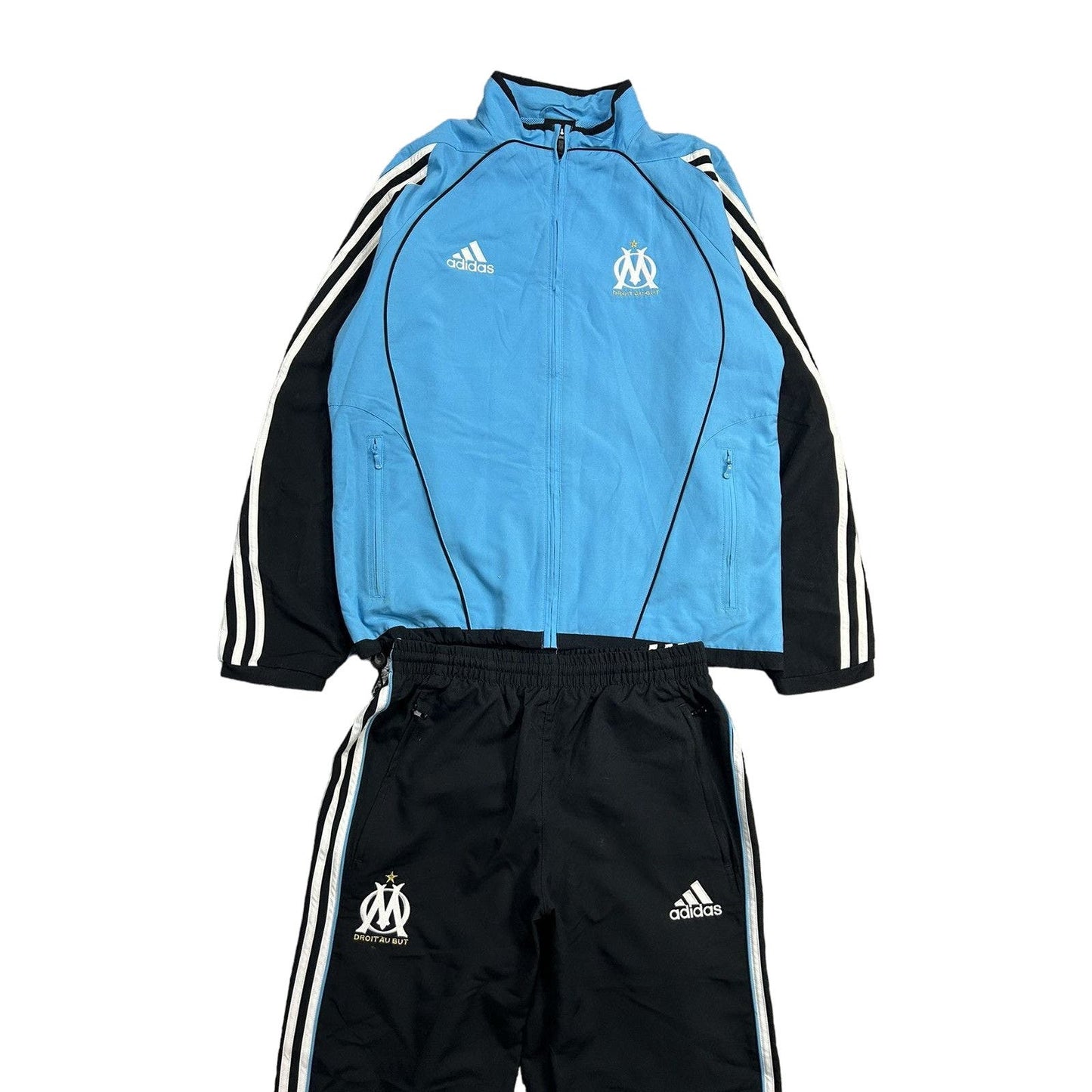 Marseille Adidas track suit black blue pants jacket vintage