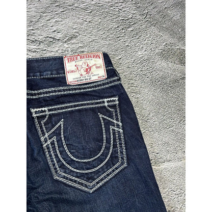 True Religion blue jeans white thick stitching Y2K Bobby