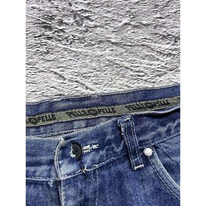 Pelle Pelle vintage blue jeans cargo big logo Y2K baggy