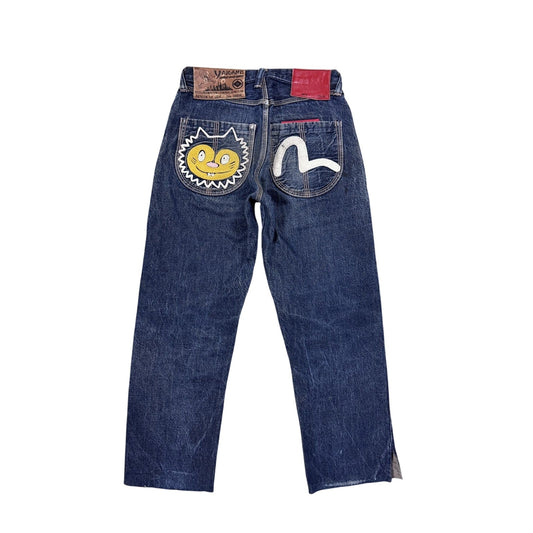 Evisu Yamane jeans embroidery japanese vintage cat face gull