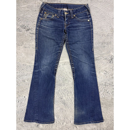 True Religion jeans Flared bootcut navy silver blue painted