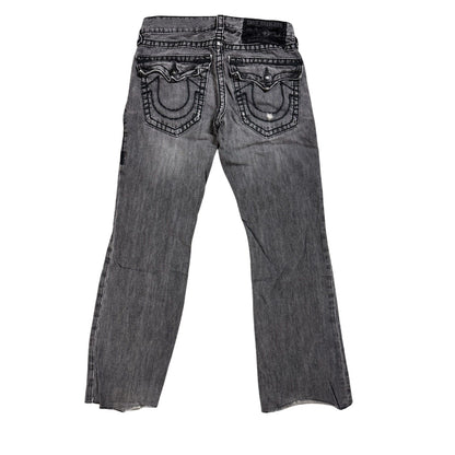 True Religion jeans grey black thick stitching Billy bootcut