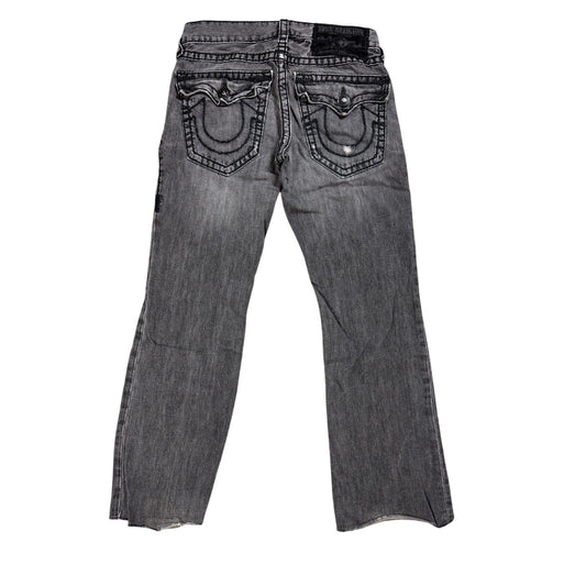 True Religion jeans grey black thick stitching Billy bootcut