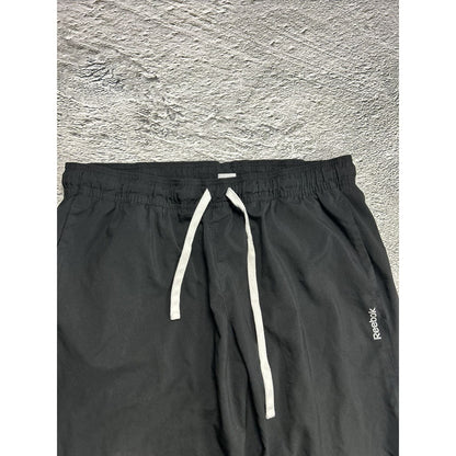 Reebok black track pants nylon parachute Y2K big logo