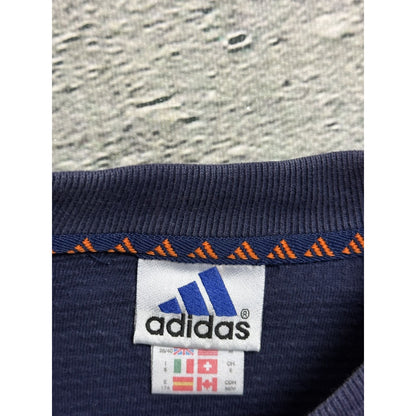 Adidas vintage sweatshirt big logo crewneck navy orange Y2K