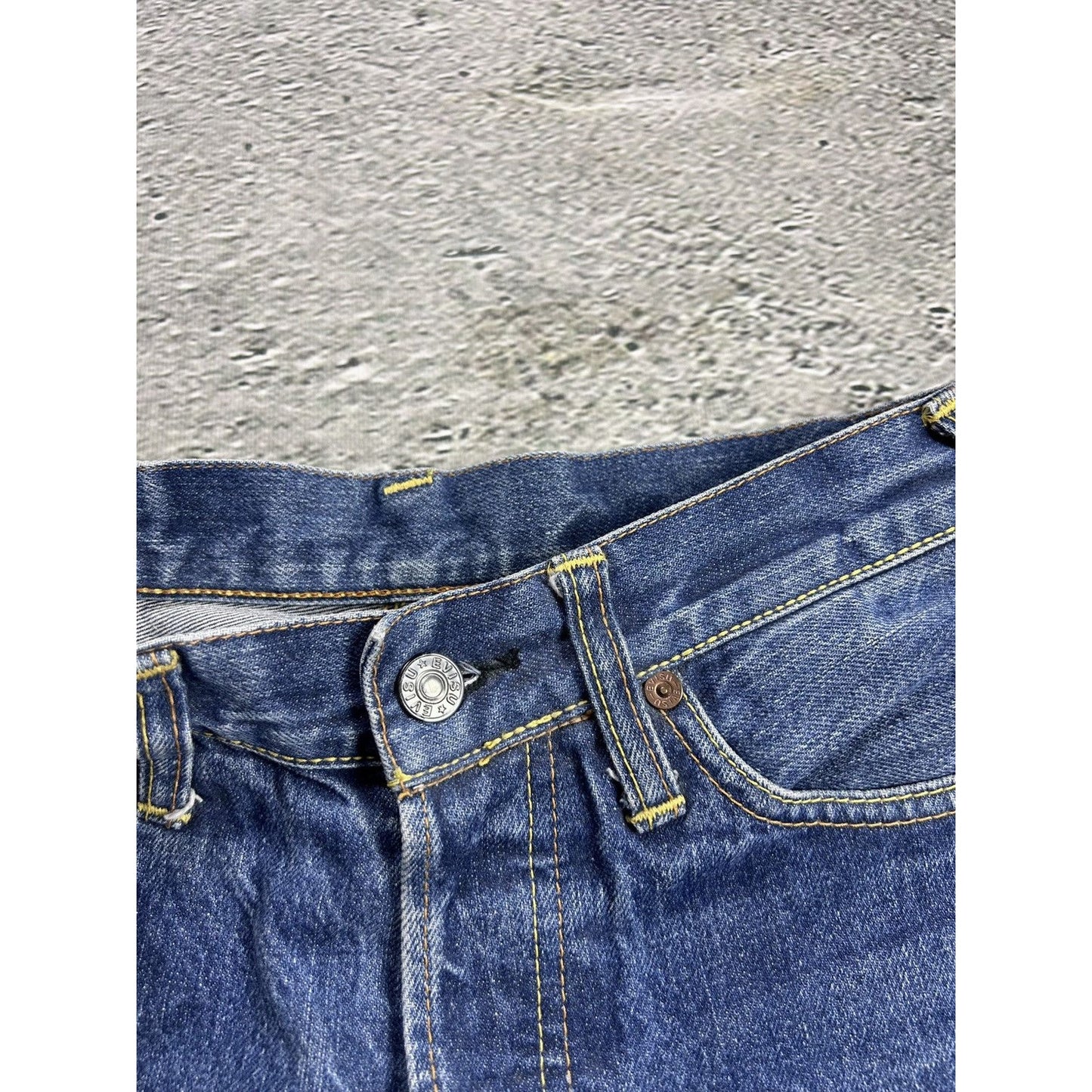 Evisu jeans vintage handpainted seagull logo selvedge denim