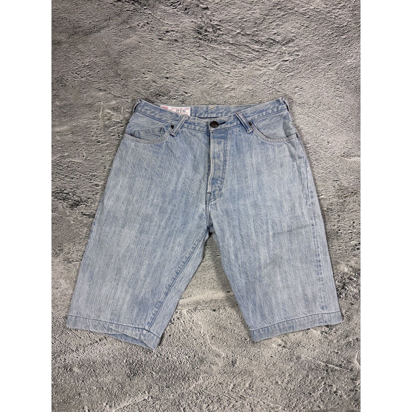 Evisu Yamane jorts light blue Y2K shorts denim white gull