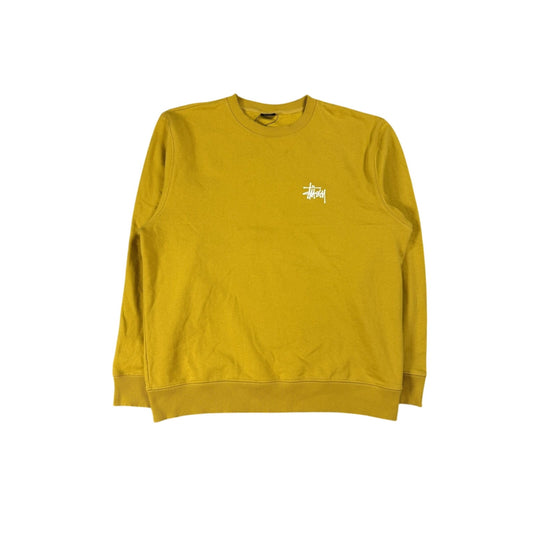 Stussy yellow gold sweatshirt big logo signature