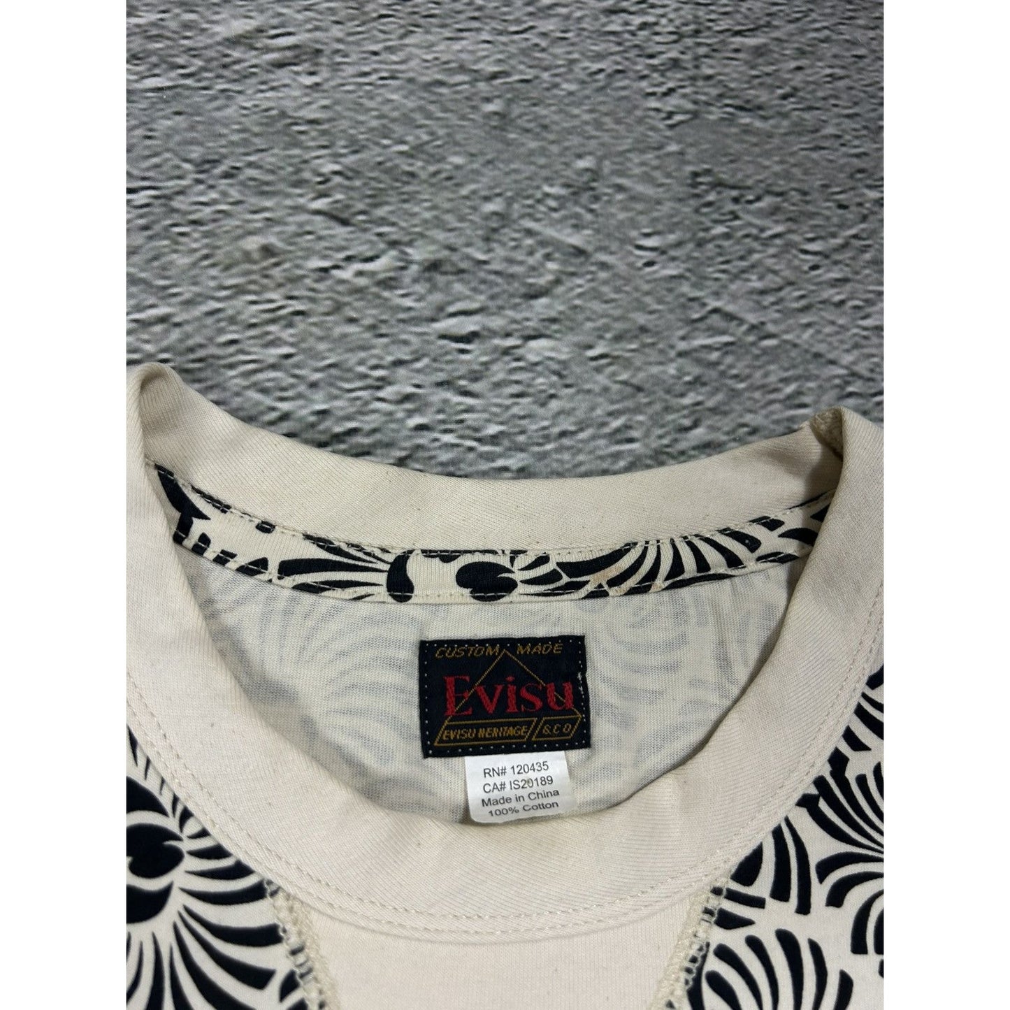 Evisu t-shirt vintage big logo seagull skull white black