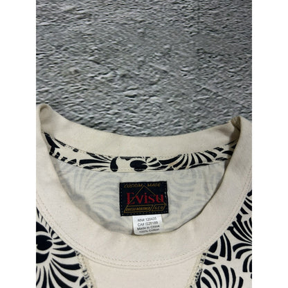 Evisu t-shirt vintage big logo seagull skull white black