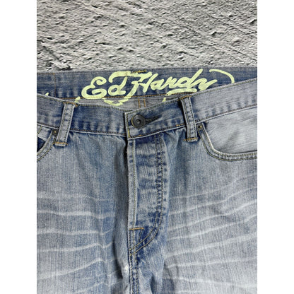Ed Hardy Christian Audigier vintage jeans big logo pants