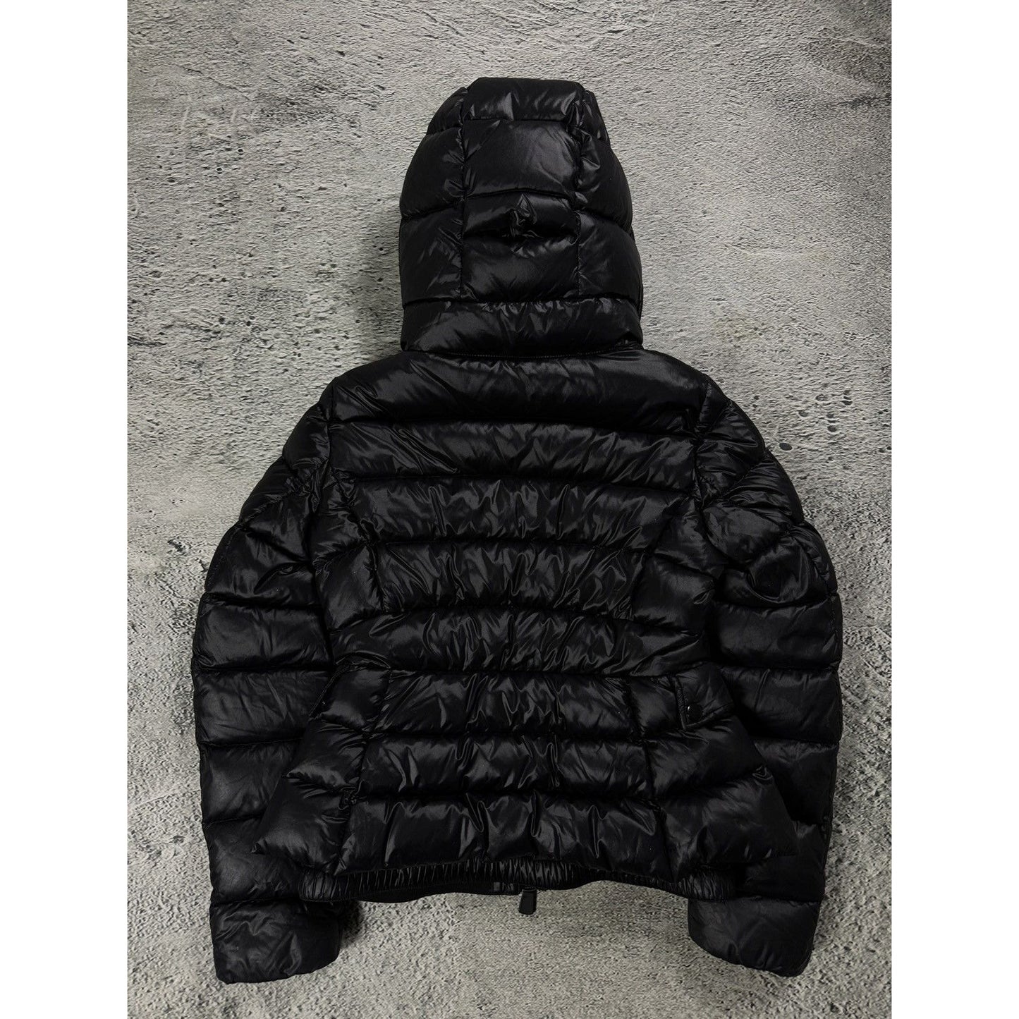 Moncler puffer jacket black hooded sample