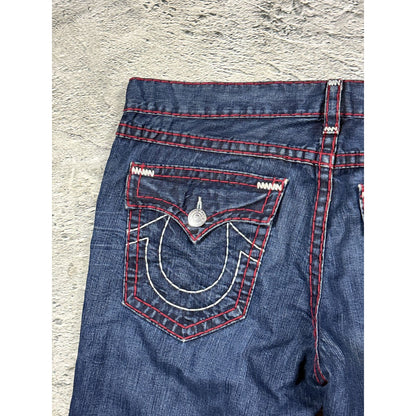 True Religion jeans red white stitch blue Ricky Super T