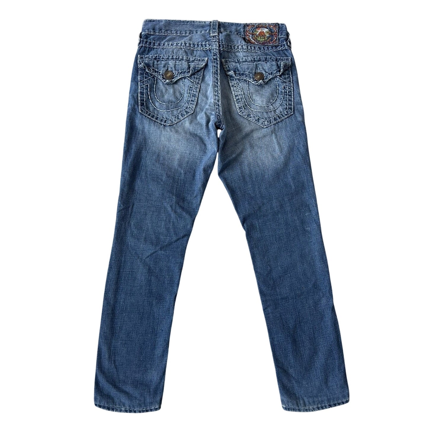 True Religion vintage jeans Blue thick stitching Vince Y2K