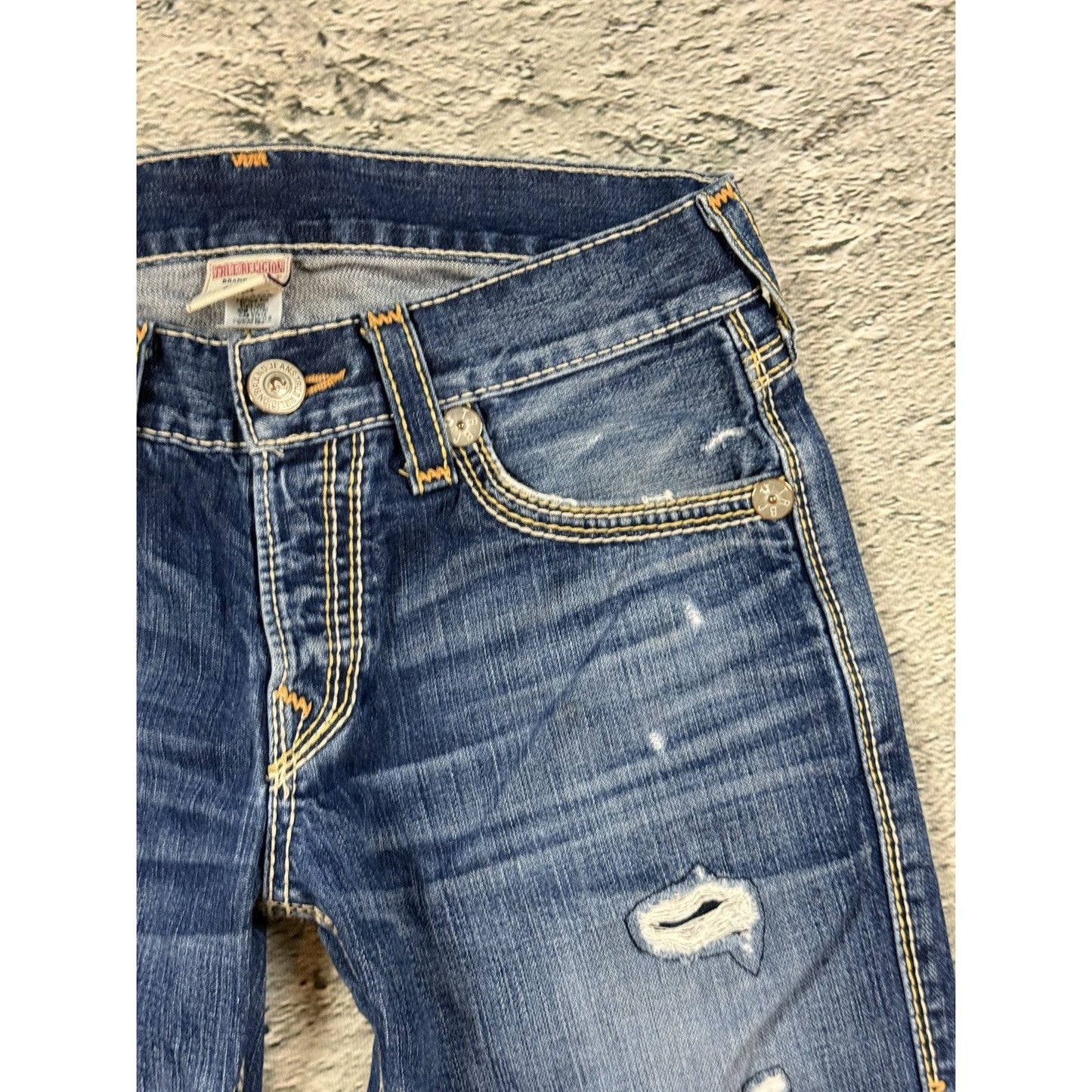 True Religion jeans gold stitching Y2K Geno Big QT