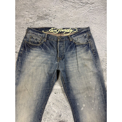 Ed Hardy Christian Audigier vintage jeans big logo pants