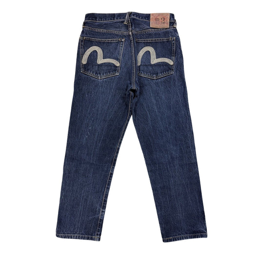 Evisu jeans vintage navy white seagulls embroidery