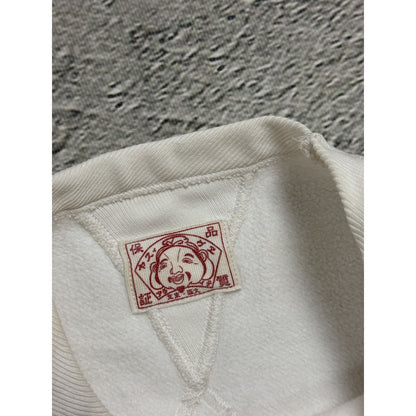 Evisu sweatshirt big logo face vintage white Y2K
