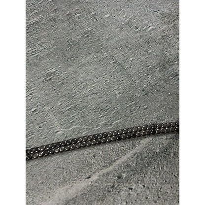 Vintage studded leather belt thin black silver Y2K swag
