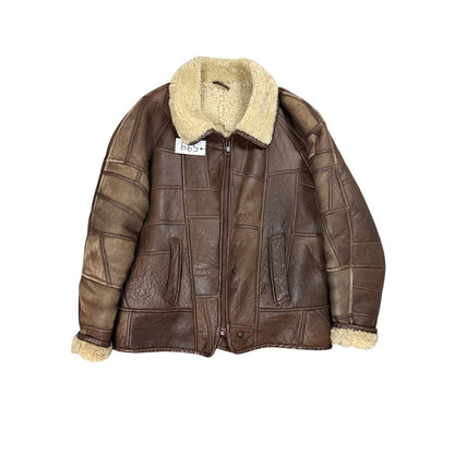 B-3 patchwork sherling jacket