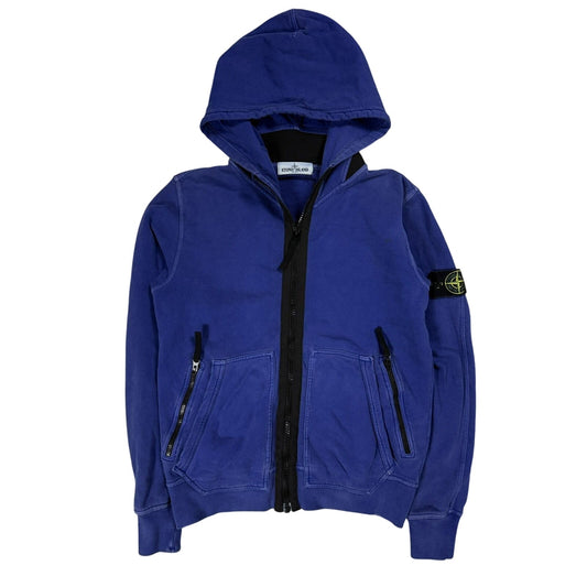 Stone island zip hoodie blue