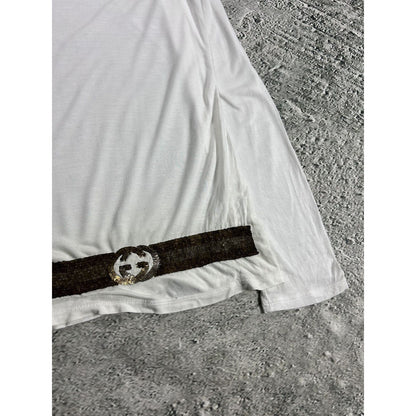 Gucci longsleeve Y2K Tom Ford era white sequin logo