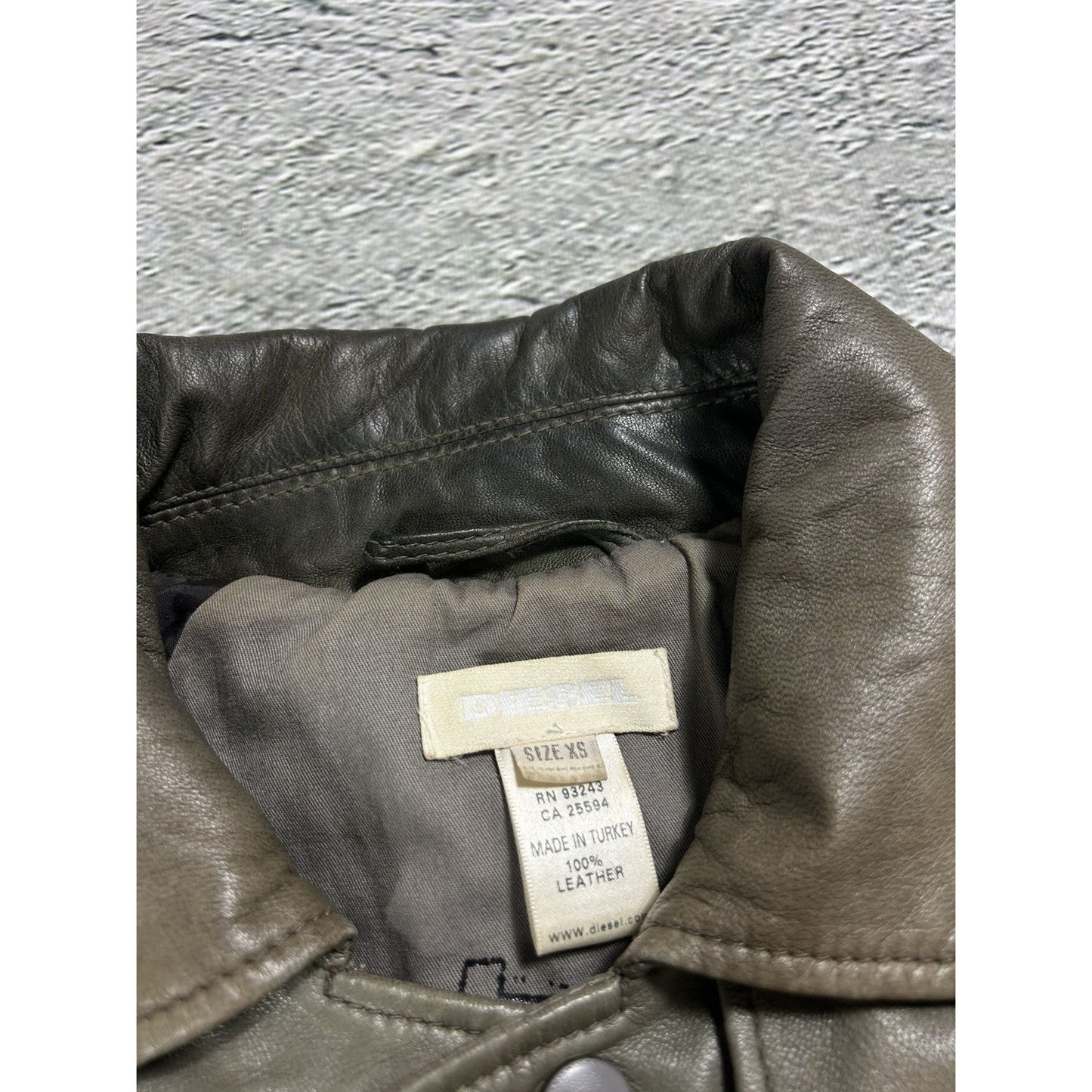 Diesel leather jacket brown vintage avant garde