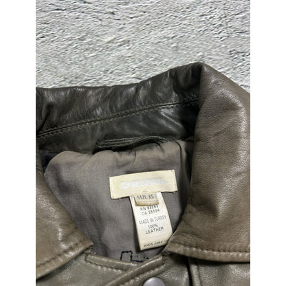 Diesel leather jacket brown vintage avant garde