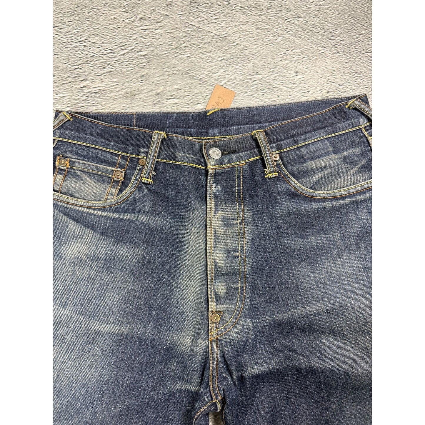 Evisu jeans daicock silver big logo selvedge denim