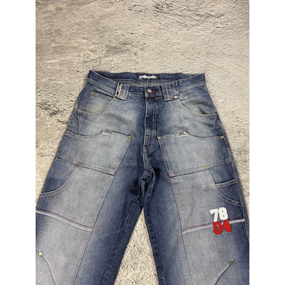 Pelle Pelle vintage stone washed blue jeans Y2K baggy denim