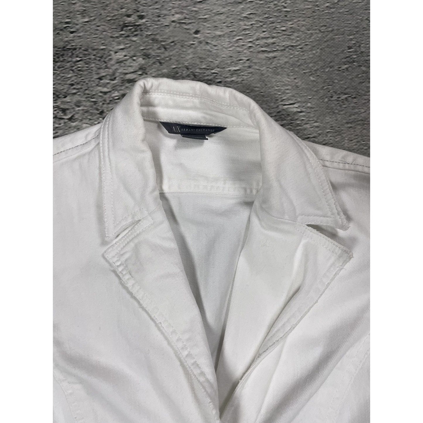 Armani Exchange denim jacket avant garde white Y2K