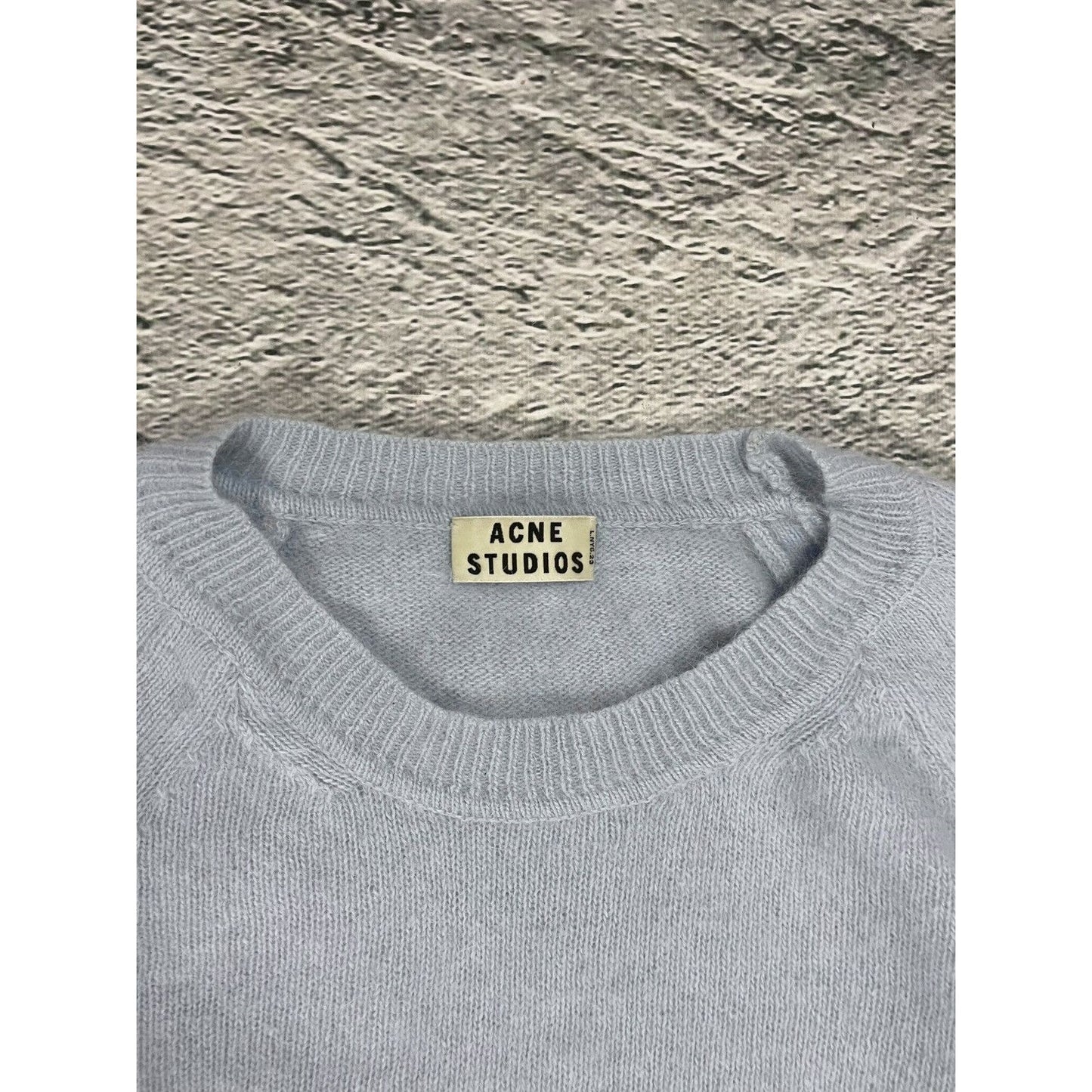 Acne Studios Micah Angora PSS13 sweater baby blue vintage