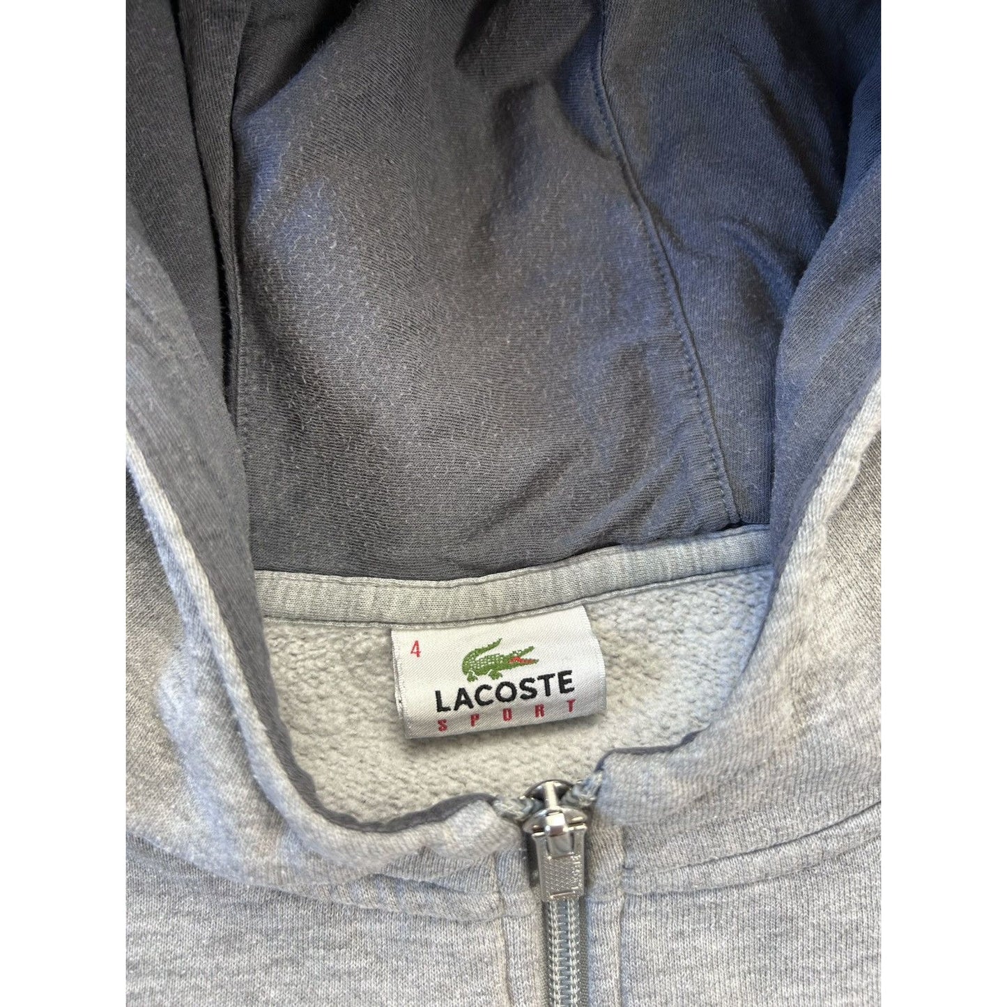 Lacoste zip hoodie big logo grey Sport