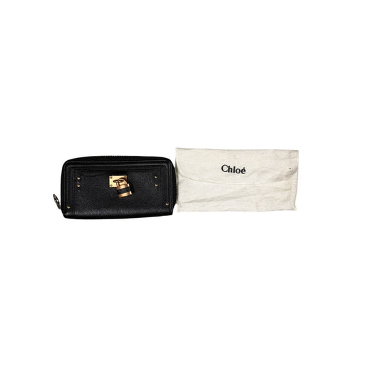 Chloé wallet paddington zip black leather